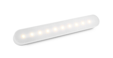 One glowing LED lamp isolated on white