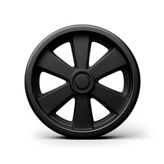 Obraz premium Black Wheel Rim Six Spoke Design 3D Render Automotive Part