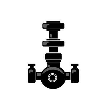 recommend clip art: Industrial Valve Icon  Black Silhouette  Pipeline Equipment  Engineering Design