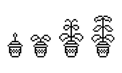 sprout plant retro pixel art