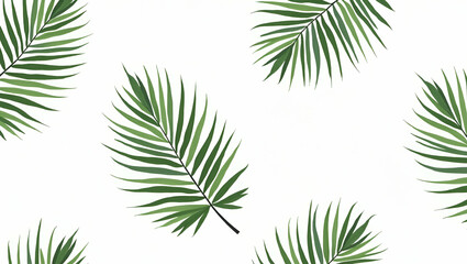 Botanical Garden Seamless Tile Pattern: Palm Species in Natural Greens