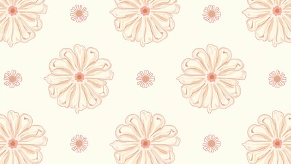 Fototapeta premium Soft pastel floral seamless tile pattern with light blossoms and gentle hues for tranquil living areas concept as Light blossoms and gentle hues create soft pastel floral seamless tile pattern for tra