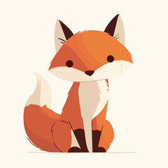 Vector design of a fox character in flat style