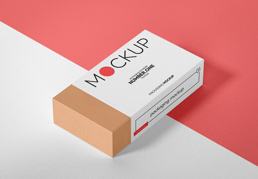 Box With Paper Cover Mockup