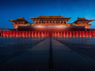 Fototapeta premium Forbidden City at Night: A Glimpse into History