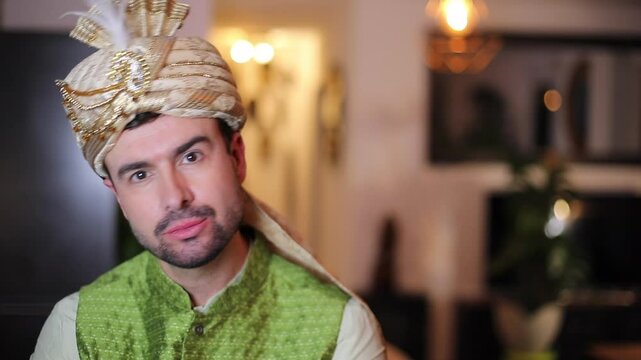 Indian man wearing a beautiful turban