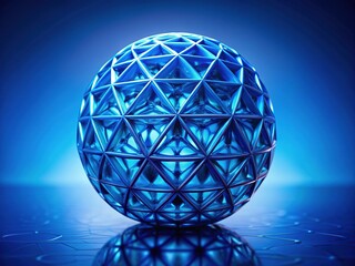 3D Blue Sphere Abstract Background