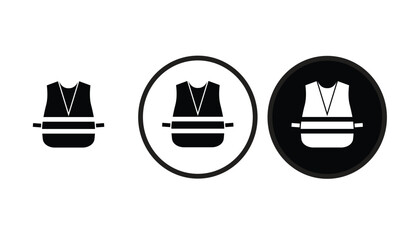 Wear High Visibilty Clothing icon black outline logo for web site design 
and mobile dark mode apps 
Vector illustration on a white background