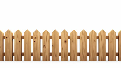 Flat Empty Brown Wooden Fence Vector for Design on Transparent Background