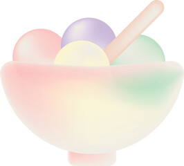 Soft Glow Ice Cream Scoops in Delicate Colors. Minimalist Ice Cream Composition with Ethereal Light. Gentle Pastel Ice Cream with a Glowing Effect. Cute Ice Cream
