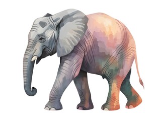 Fototapeta premium Illustration Tier großer Elefant in grau