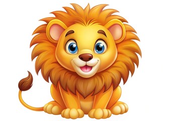 Cartoon Lion PNG - Cute Lion Illustration