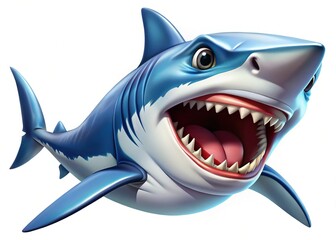 Cartoon Shark Bite, Funny, Jaws, Attack, Illustration