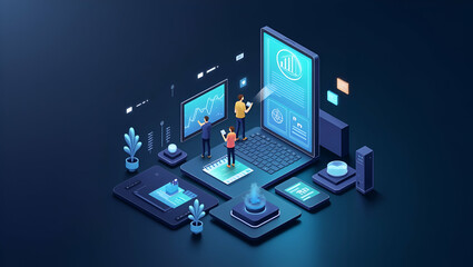 Collaborative Web and Mobile Application Design Process: Designers and Developers Team Up to Create User-Centric Digital Solutions - Stock Photo Concept with Space
