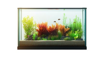 blank fish tank glass isolated on white background