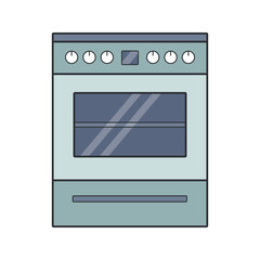 Fototapeta premium Stove icon flat colored vector illustration isolated on white background