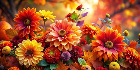 Fototapeta premium Fall Flowers - Stunning Autumn Colors