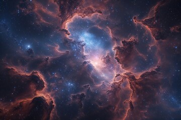 Fototapeta premium Expansive Cosmic Nebula Panorama with Galactic Background and Starry Textures in Equirectangular Format