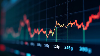 Obraz premium Stock Market Tickers: 4K Digital Animation of Price Evolution with Financial Chart Concept