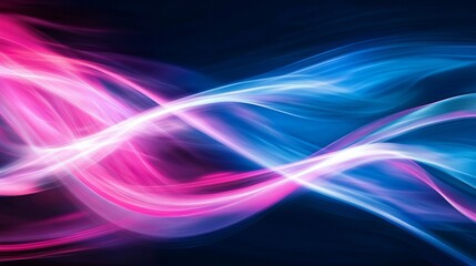 Naklejka premium Abstract Pink Blue Swirling Light Waves Dynamic Energy Flowing Vibrant Neon Glowing Background Design Digital Art Graphic Illustration color curve 