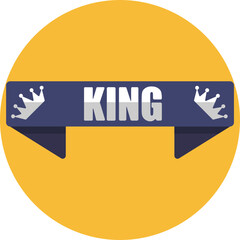 A ribbon with a crown symbol, representing a prom king award or title.