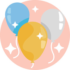 Vibrant balloons representing excitement and celebration at a prom event.