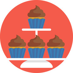 A sweet, colorful cupcake symbolizing a treat or dessert at prom parties.