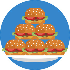 An icon of a burger, commonly seen in the context of prom events offering fun, food-themed experiences.