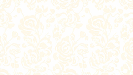 Various Rose Species in Natural Hues on White Background: Botanical Garden Seamless Tile Pattern for Serene Spaces - Perfect for Photo Stock Concepts with Left Space