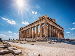 Fototapeta premium The Majestic Parthenon Under a Bright Blue Sky