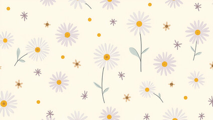 Minimalistic Scandinavian Daisy Tile Pattern for Airy Spaces