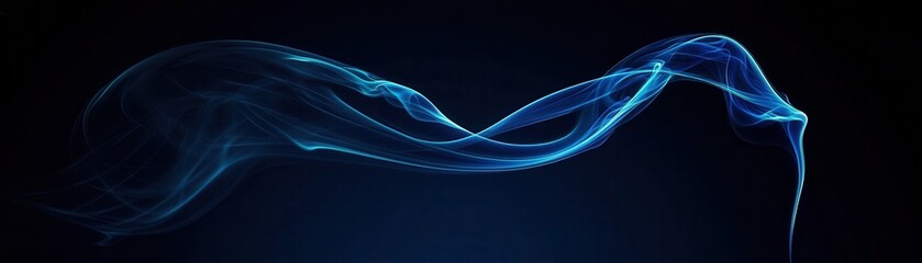 Naklejka premium A delicate swirl of white smoke gracefully dances in the air against a deep black background, creating an ethereal and mysterious atmosphere that captivates the viewer's attention.