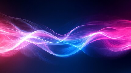 Naklejka premium Abstract Pink Blue Swirling Light Waves Elegant Design Background Digital Art Modern Technology Futuristic Flowing Energy Vibrant Color Gradient 