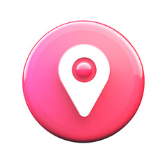 Pinterest Icon with Red Gradient Pin Isolated on Transparent Background