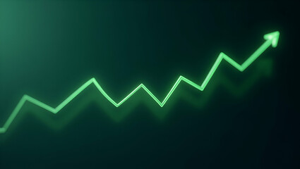 Seamlessly Looping Animated Stock Market Graph with Green Uptrend Line for Trading & Investment