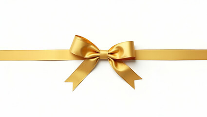 Fototapeta premium Flat Gold Bow Ribbon and Gold Ribbon Isolated on Transparent Background: Perfect for Christmas and Happy Birthday Themes - Cute Vector Illustration for Smart Business Use