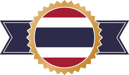 simple gold award ribbon banner with flag of Thailand