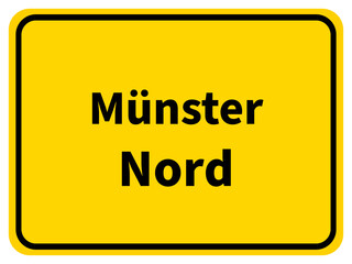 Illustration eines Stadteingangsschildes von Nord, einem Stadtteil der Stadt Münster