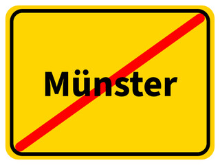 Illustration eines Stadtausgangsschildes von der Stadt Münster