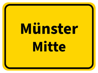 Illustration eines Stadteingangsschildes von Mitte, einem Stadtteil der Stadt Münster
