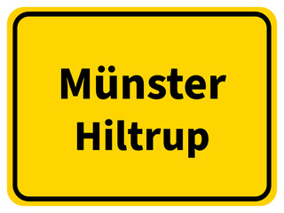 Illustration eines Stadteingangsschildes von Hiltrup, einem Stadtteil der Stadt Münster