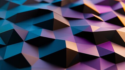 Fototapeta premium Abstract geometric pattern of textured polygons in vibrant colors.