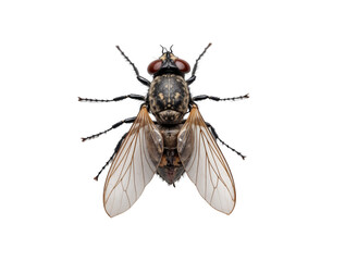 Close-up of a fly insect on a black background