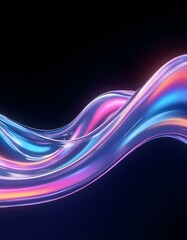 Naklejka premium A mesmerizing display of flowing shapes intertwines in shades of pink and black, illuminating the surrounding darkness with vibrant energy and creativity. Light pulses gracefully Generative AI