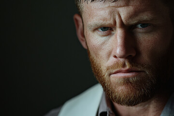 Obraz premium Fitness strong man portrait, male portrait close up