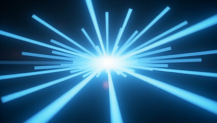 Obraz premium Futuristic Radial Polygon Lines with Neon Highlights in White Negative Space for High Impact Design