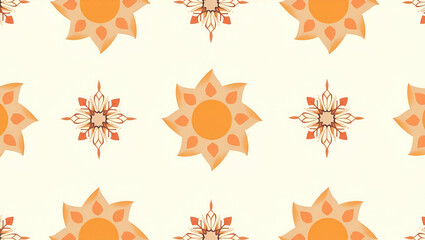 Flat Traditional Symbols Seamless Pattern: Spiritual Iconography with Soft Color Accents for a Peaceful Cultural Aesthetic in Cute Vector Illustration - Perfect for Smart Business Designs