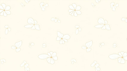 Soft Spring Floral Pattern: Delicate Lines & Muted Colors for Tranquil Designs - Perfect for Photo Stock with Empty Space on the Left Side