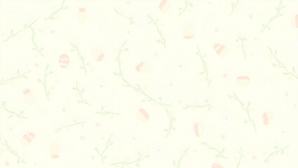 Playful Pastel Tones in a Whimsical Seamless Tile Pattern Featuring Easter Eggs and Spring Branches - A Cute Vector Illustration for Spring Decor
