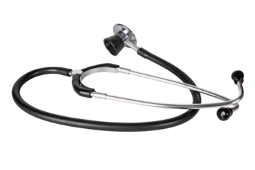 Stethoscope on white background showcasing essential tool for medical professionals conducting health assessments